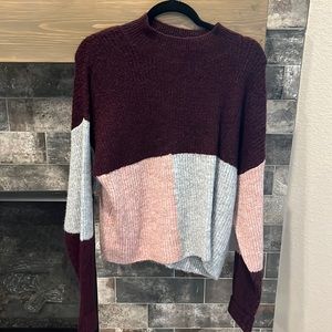 Size large color block sweater